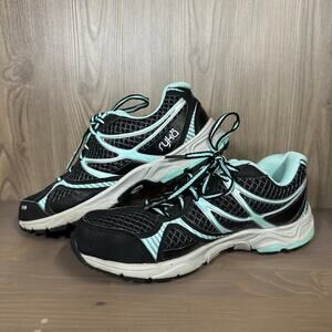Ryka Women's 6.5M Revive RZX Walking Shoes Black Aqua Lace Up Trail Hike Running